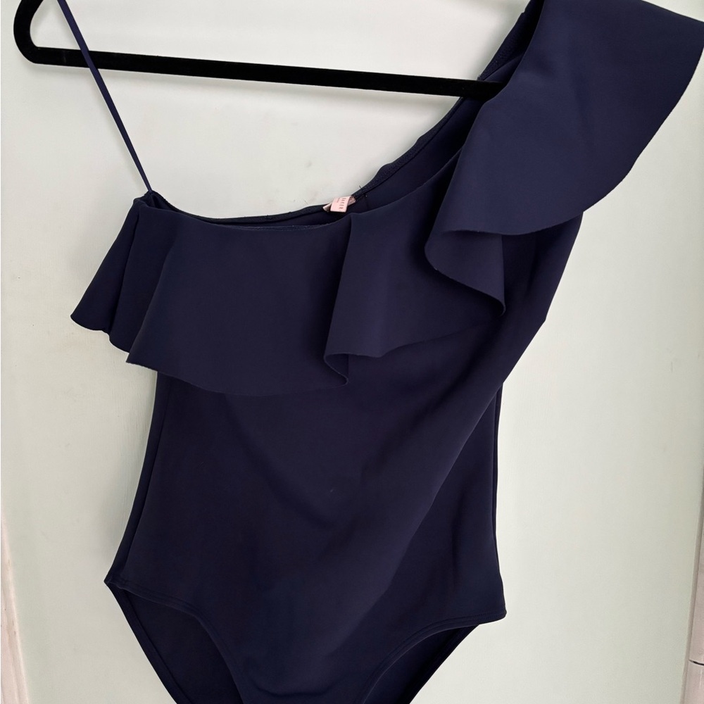 Ted Baker Navy One-Shoulder Swim One Piece